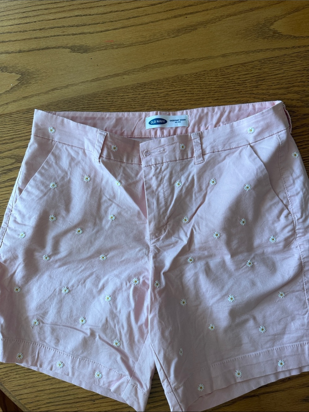 Old Navy Light Pink Daisy Embroidered Shorts